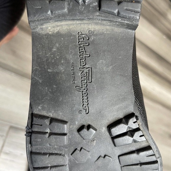 Men's Salvatore Ferragamo Leather Dress Shoes Black Size 12 D - Picture 6 of 8